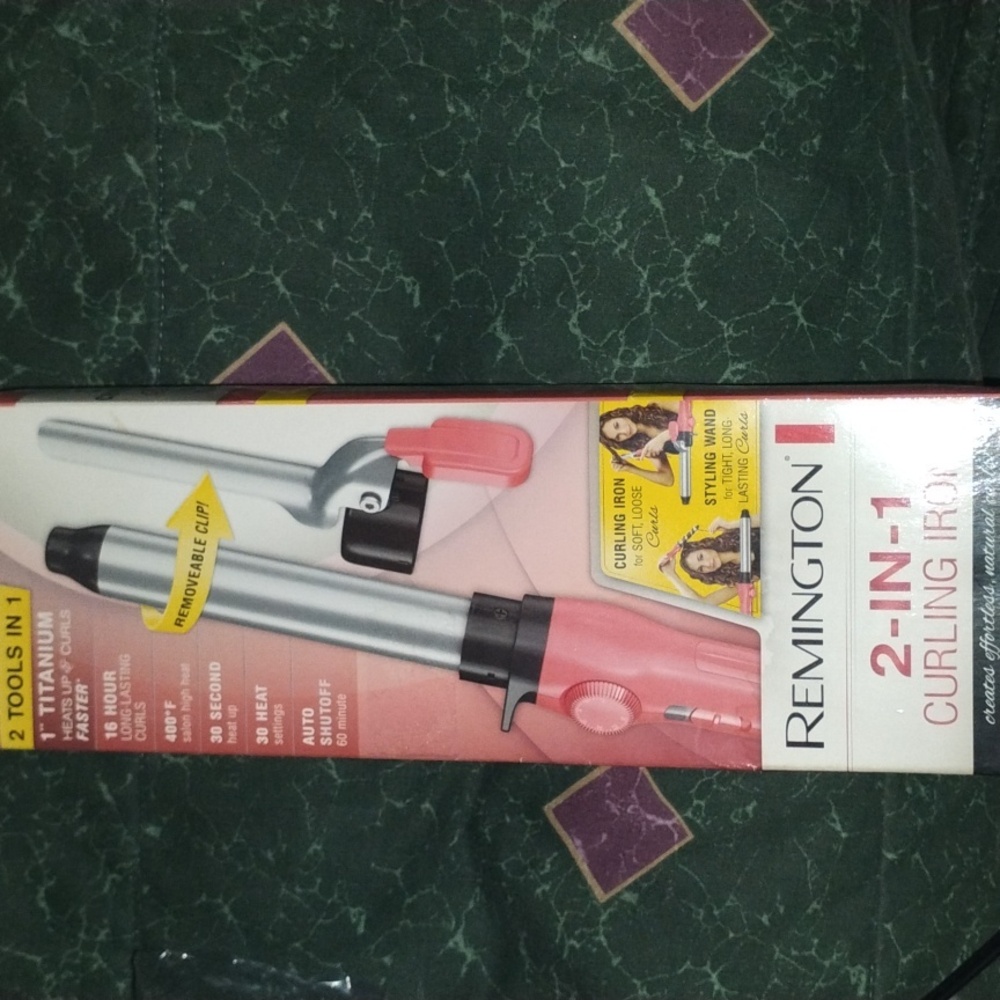 Remington Pink and Silver 2-in-1 Curling Iron
